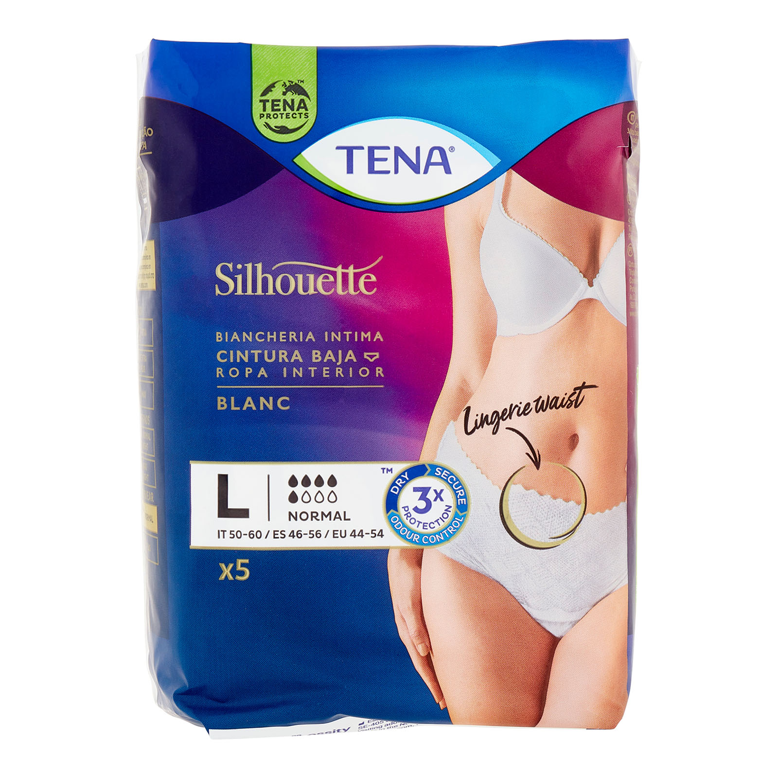 127788 TENA LADY Tena Silhouette Blanc Normal Large x 5