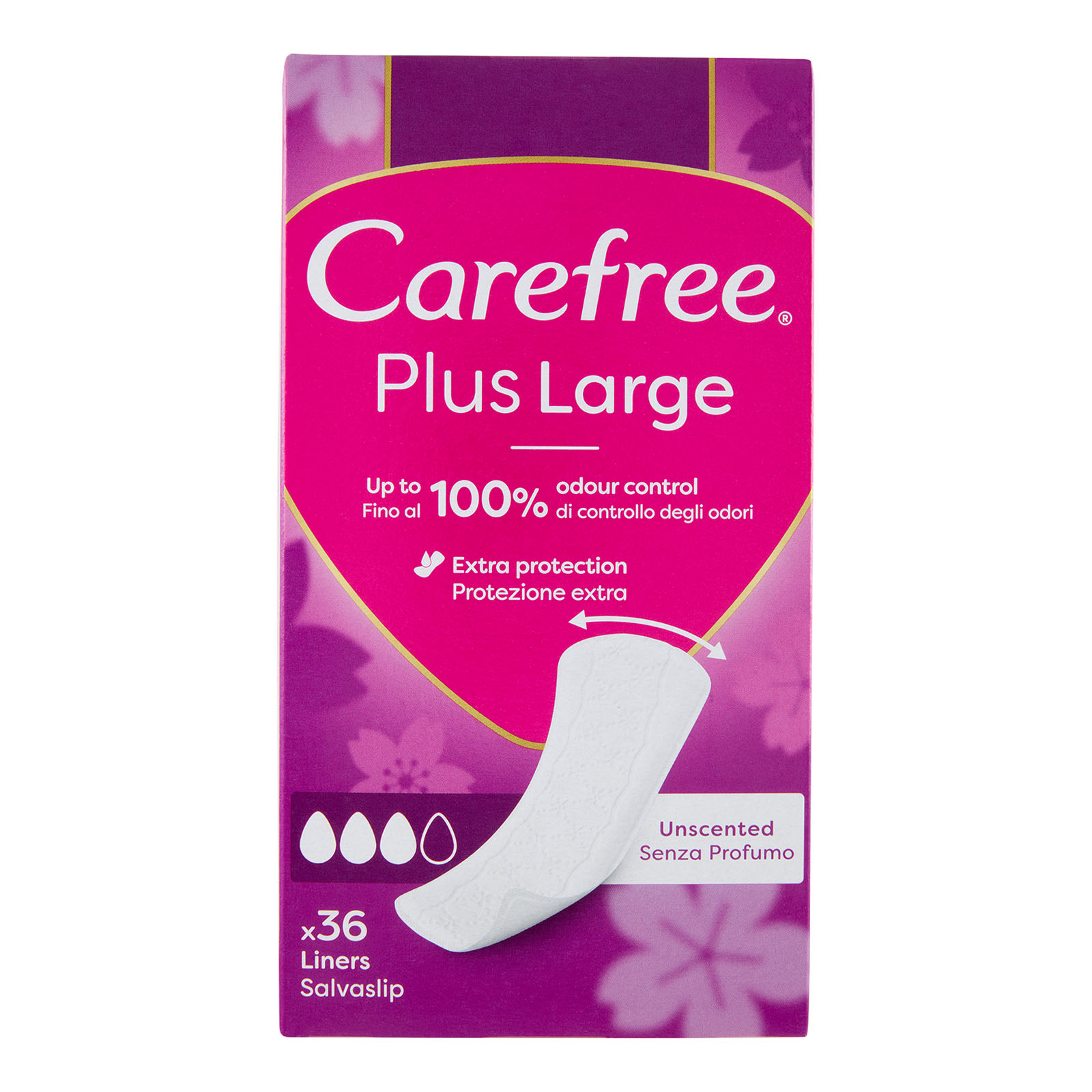 52424 CAREFREE Proteggi Slip Plus Controlla Odore Maxi 178 Mm 25