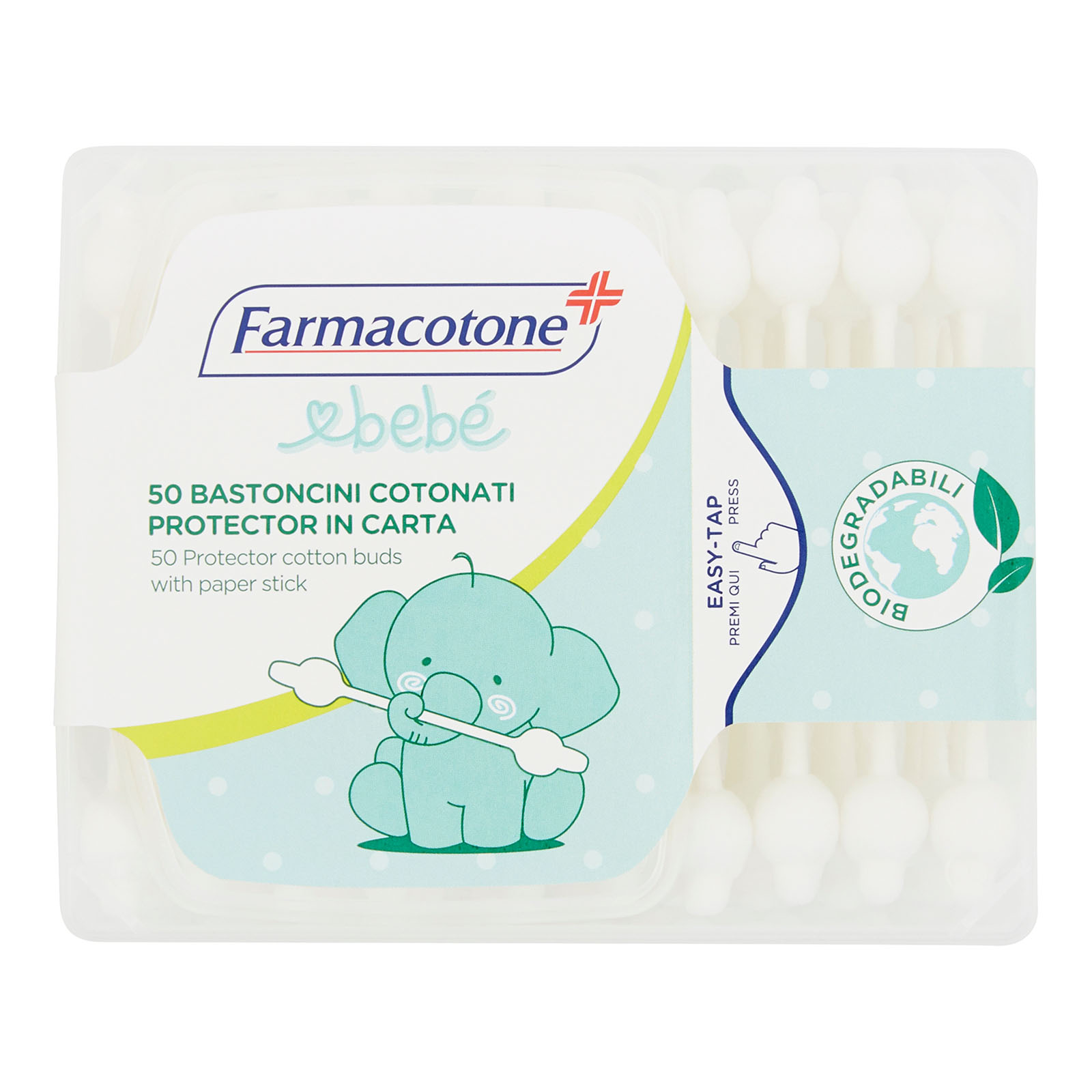 98968 FARMACOTONE Bebe^ Bastoncini Cotonati Protector 50 pz