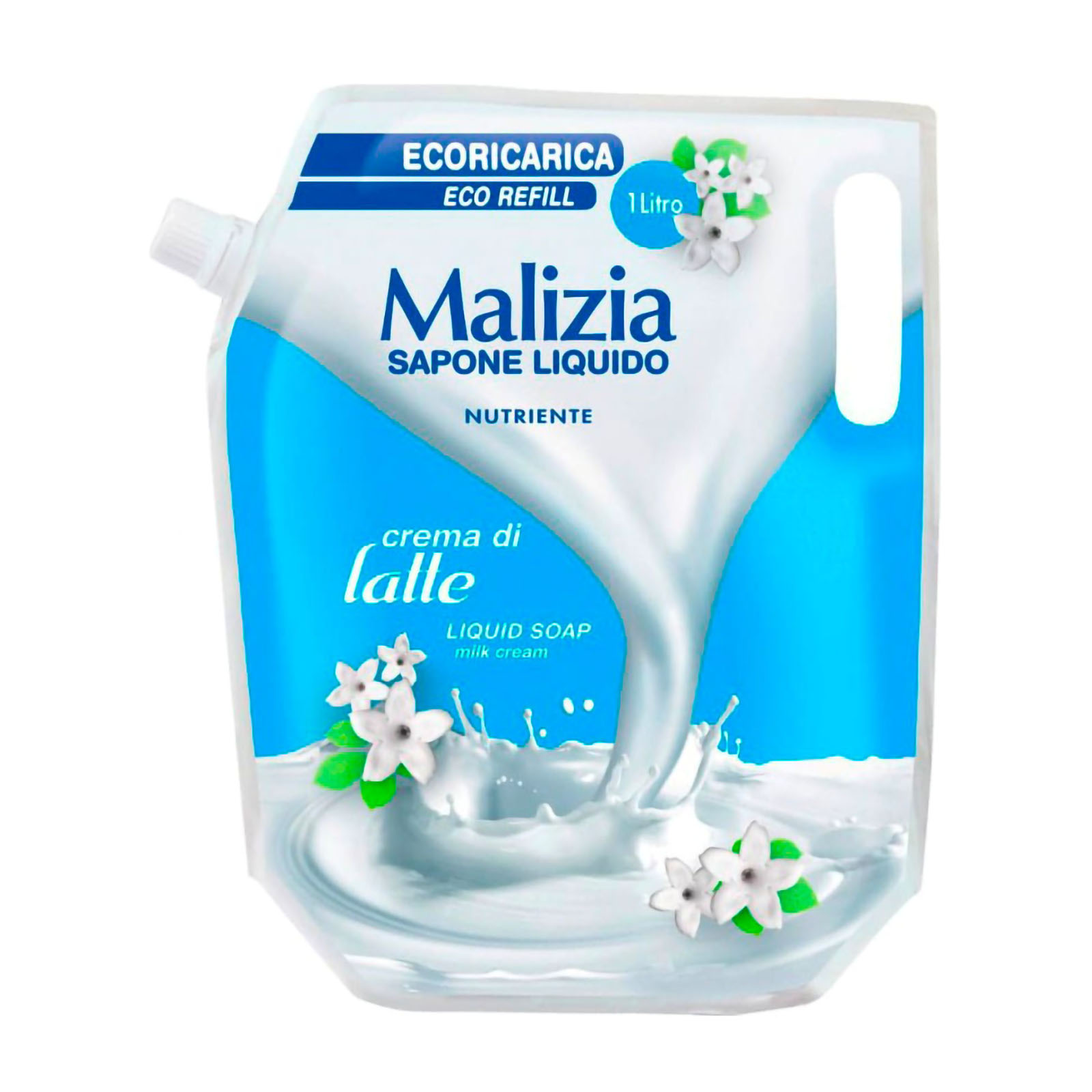 99290 MALIZIA Sapone Liquido Crema di Latte 1 Lt Ricarica